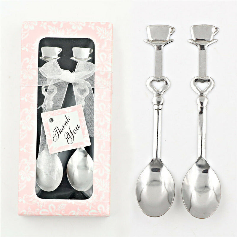 1Set Sweet Love Tea Coffee Stainless Steel Spoon Bridal Wedding Party Favor M&