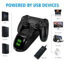 PS4 PlayStation4 Controller Dual USB Charger LED Dock Station Charging Stand