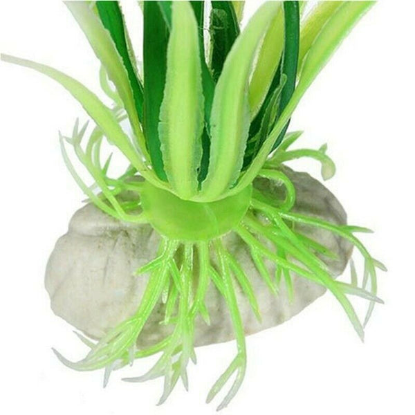 Green Artificial Plastic Grass Fish Tank Ornament Water Plant Aquarium Deco Y7H3
