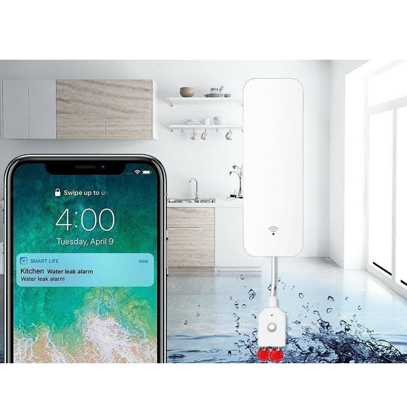 Water Alarm, Wi-Fi Water Leak Detector, Alarm and Smart App Notification Alerts,
