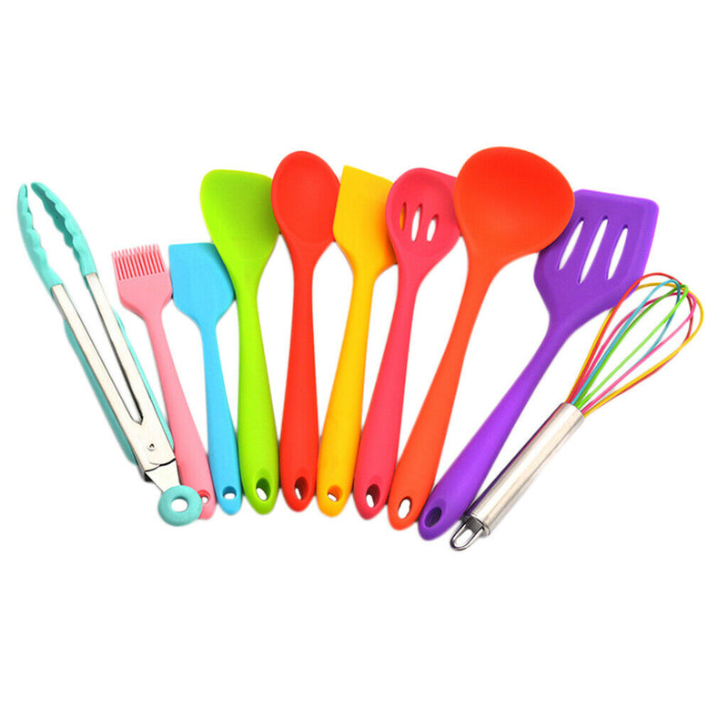 10 Pcs Silicone Cooking Set Kitchen Utensils Set, Cooking Tool Non Toxic