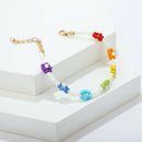 Boho Women Multicolor Rice Beads Flower Bracelet Hand-woven Cute Bangle JewelrJR