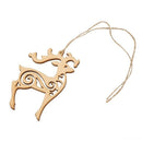 Pack of 10 Christmas Wood Chip Tree Ornaments Hanging Decoration for Kids G