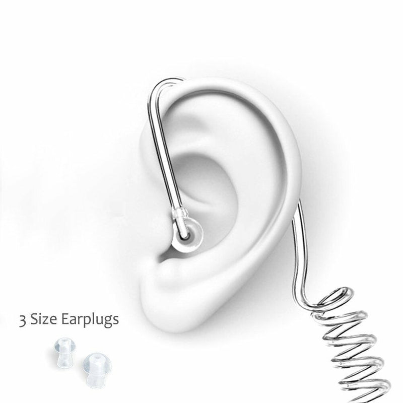 Air Tube Monaural In Ear Earphone Anti-radiation Headset Mic Headphone 3.5mm NEW