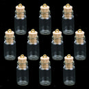 lot 10x Mini Empty Glass Cork Bottles Pendant Charm Vials Wish Bottles Craft