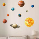 Eight Planets Luminous Wall Stickers Fluorescent Kids Room Ceiling Decals  A