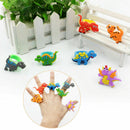 2PCS Random Dinosaur Finger Ring PVC Soft Cartoon Dinosaur Rings Kids Toys Gifts