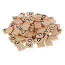 200x Heart Printed Wooden Blocks Puzzle Tile Plaque for Home Decoration 20mm