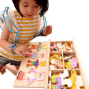 Wooden Baby Bear Changing Clothes Puzzle Set Kids Educational Toys Gift  UOP