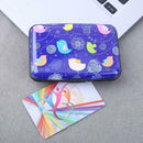 Aluminum Print Waterproof Name Card Box Holder Case(Blue Bottom/Bird)