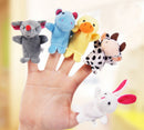10Pcs Animal Finger Puppet Soft Plush Baby Educational Hand Cartoon Toys- MO
