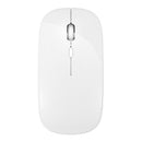 Dual Mode 2.4GHz Wireless + Bluetooth Mouse Rechargeable PC Mice (White) A
