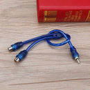 1pc 30cm 2 RCA Female to 1 RCA Male Splitter Cable for Car Audio System
