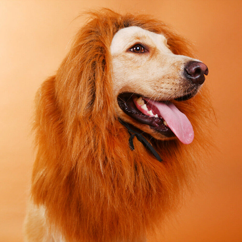 Pet Costume Lion Mane Wig For Dog Halloween Festival Fancy Dress Up
