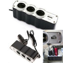 3Way Cigarette Lighter Socket Splitter Power Adapter Dual USB Car Charger DJQ