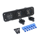 12V Car Boat Cigarette Lighter Socket Splitter 4 USB Charger Voltmeter Tide