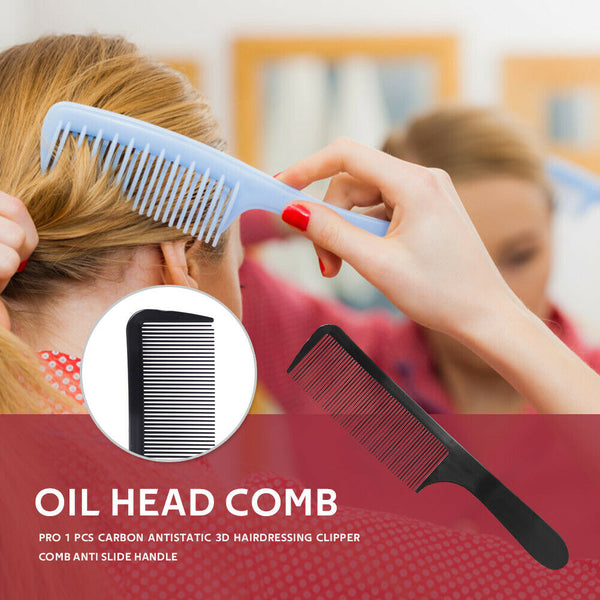 Curved Hair Clipping Cutting Arced Comb Flat Top Haircut Comb Brush (Black) A#S