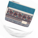 Clutch Bag National Wind Purse Retro Canvas Bag Zipper Storage Bag