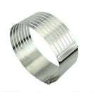 16 -20cm Adjustable Stainless Scalable Mousse Cake Ring Layer Slicer Cutter F6Y6