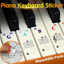 Colorful Removable Piano and Keyboard Stickers for 37 49 54 61 88 Transparent