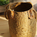 2X(Storage Basket 2Pc Seaweed Woven Vase Floor Dry Flower Basket Innovative