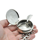 Mini Portable Pocket Stainless Steel Round Cigarette Ashtray With Key Ring Clip