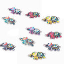 10Pc/Lot Alloy  Enamel Colorful Elephant Connectors For Jewelry Making Bracelet