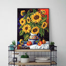 Painting By Numbers Kit DIY Sunflower Fruit Canvas Oil Art Picture Craft