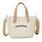Letter Print Shoulder Satchel Handbags Canvas Women Crossbody Bags (White)