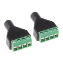 2Pack 3.5mm (1/8'') Stereo TRRS Female Jack to AV 4-Screw Terminal Block Balun