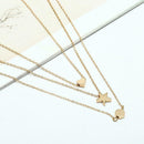 Simple Women Multi Layers Star Heart Clavicle Chain Geometry Alloy Necklace A