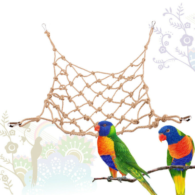 Pet Bird Climbing Net Parrot Toys Hemp Rope Training Climbing Pet Bed Bird Cag3C
