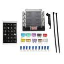 Universal 8 Way Circuit Automotive Blade Fuse Box Block Holder Car Boat Mar