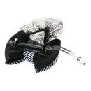 Black White Color Stripe Bow Deco Net Hairspray Hair clip