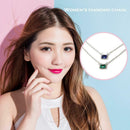 Women Glitter 2 Layer Necklace Rhinestone Pendant Clavicle Chain Jewelry Gift