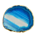 Natural Pure Agate Slices Polished Irregular Crystal Quartz Stone Pendant Charms