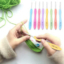 8pcs/set Soft Handle Colorful Aluminium Crochet Hooks Knitting Needles Kits
