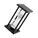 60Min Black Wooden White Sand Sandglass Hourglass Clock Timer Home Decor