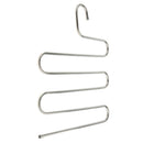Stainless Steel 5 Layers S-Type Clothes Pants Hanger Holder Rack Organizer,