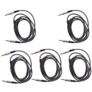 5Pack 3.5mm Nylon Braided Aux Stereo M to M Audio Adapter Cable for Car MP3