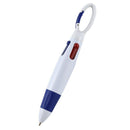 White Blue Plastic Barrel Multicolor 4 in 1 Ballpoint Pen for Students X5Y4