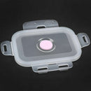 1X(Pink Food Grade Silicone Lunch Box Folding Eco-Friendly Food Container B