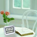 Practical Digital Thermometer Temperature Meter Alarm Clock Calendar WHITE