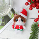Novelty Cat Felt Craft Kit Wearing Christmas Hat Animal Wool Needle Felting Gift