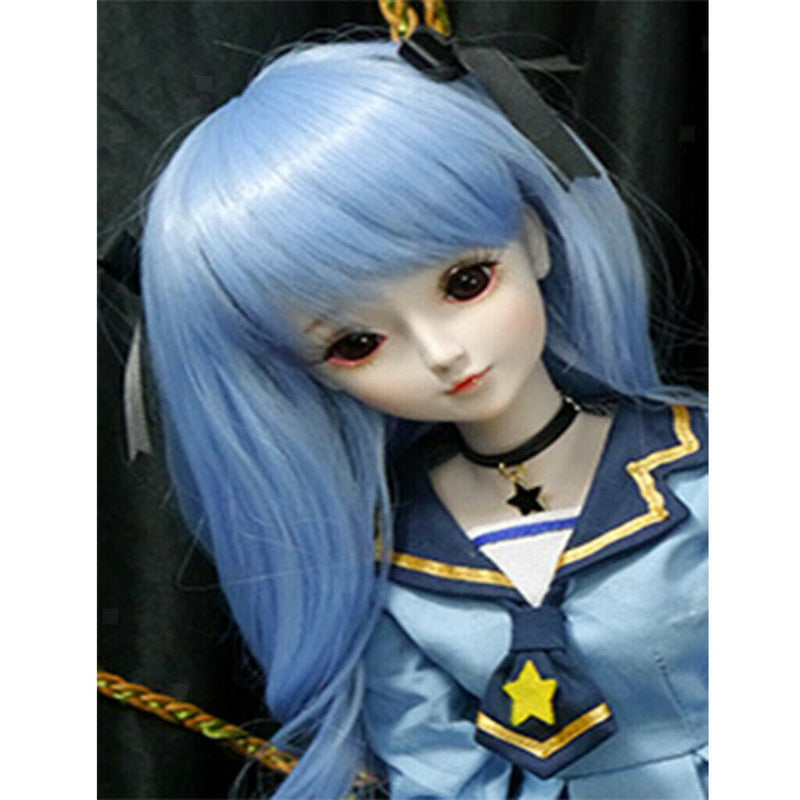 1/3 BJD Wig Hair Blue Curly Hairpiece for LUTS DOD Supper Dollfie Ball Jointed