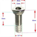 Boat Plumbing Fittings, Stainless Steel Durable Barbed Thru Hull Threaded