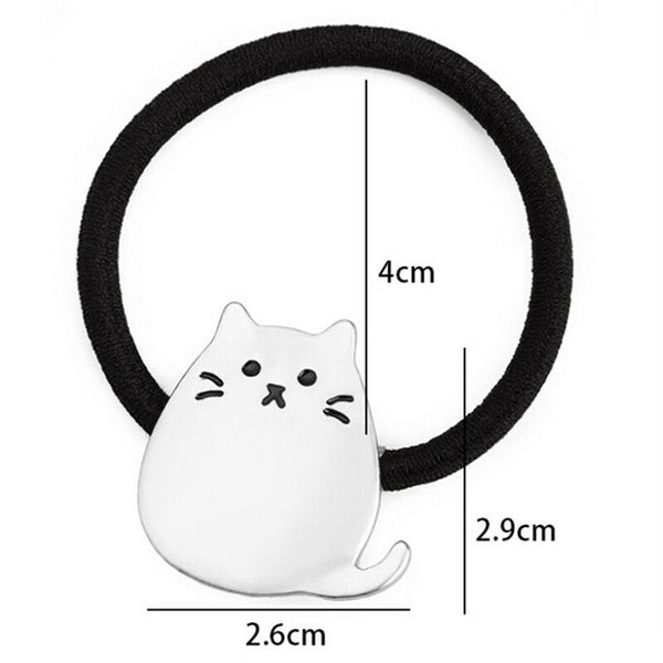 Women  Metal Cat Hair Band Hair Rope Elastic Tie Ponytail Holder Z~T â„–[