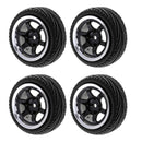 RC Flat Racing Tires Tyre Wheel Rim for HSP HPI 1/10 On-Road Car 6017 Black
