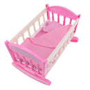 Pink 29*20cm Cradle Bed with Pillow Quilt Kit for 9-11inch Reborn Baby Girl
