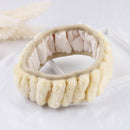 3X Winter beige soft warm plush car steering wheel cover handbrake covers  3C